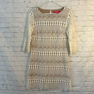 Catherine Malandrino flesh lined crochet dress